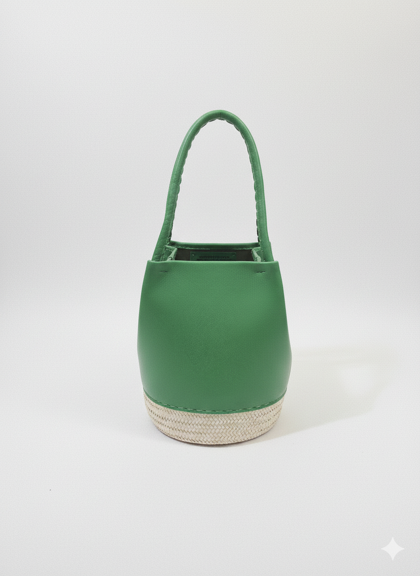 Kelly Green Large Leather Bucket