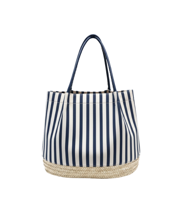Striped Navy Canvas Bucket
