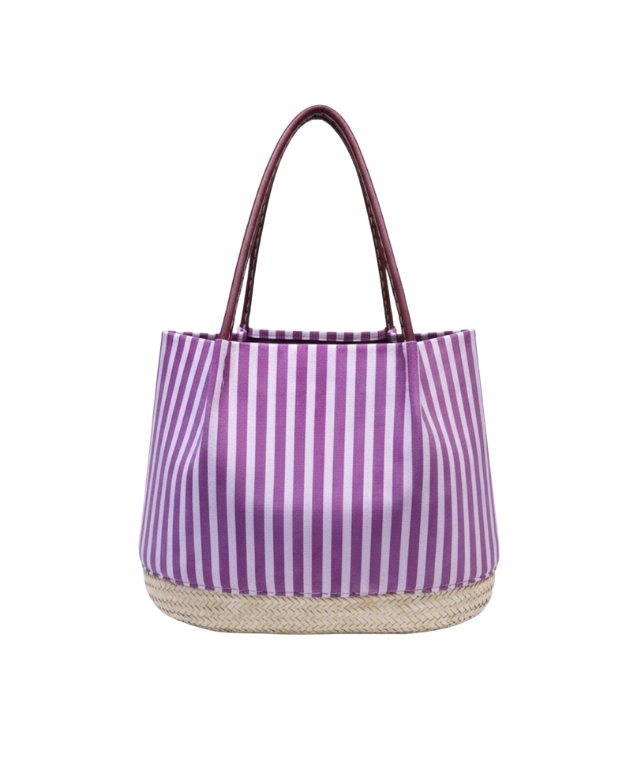 Striped Purple Canvas Bucket