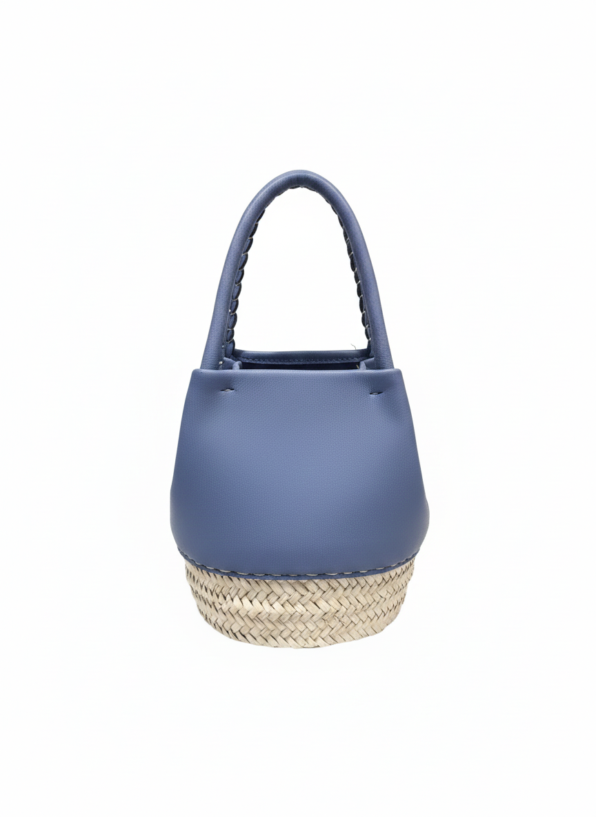 Baby Blue Leather Bucket