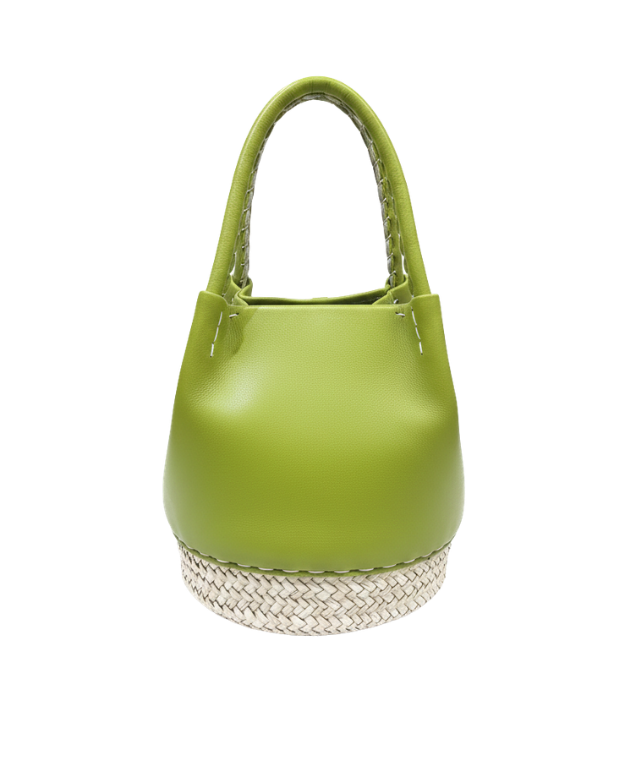 Chartreuse Medium Leather Bucket